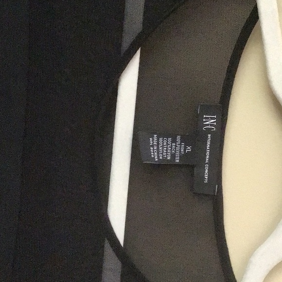 INC black top size XL. Sheer neck and sleeve with sheer ruffles in the front. - Picture 4 of 8